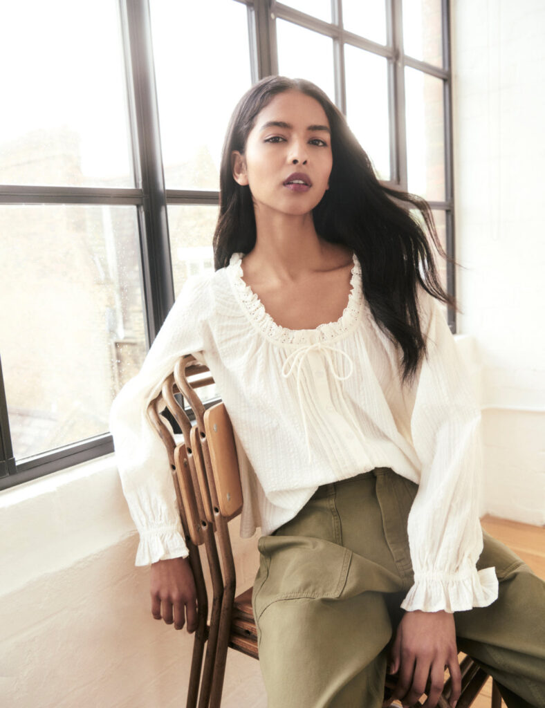 Relaxed White Broderie Seasonal Blouse