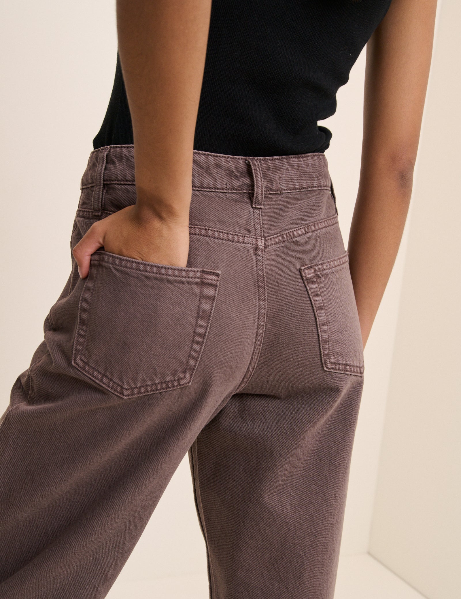 Silver High Rise Barrel Leg Structured Jeans - Image 5