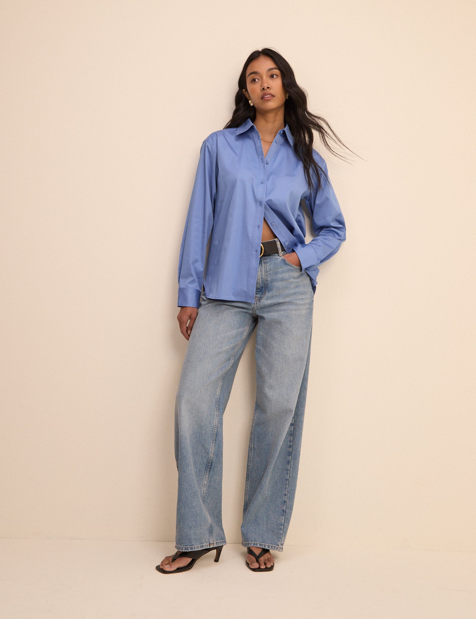 Polished Cornflower Blue Relaxed Shirt - Image 2
